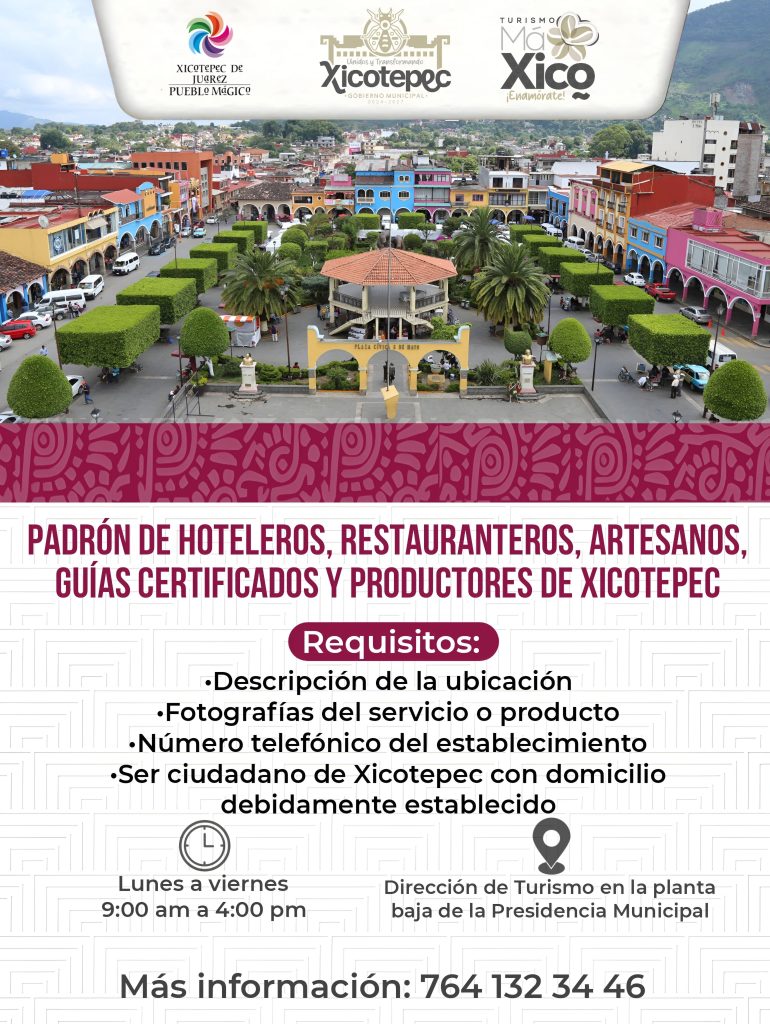 TURISMO XICOTEPEC LANZA CONVOCATORIAS PARA PRESTADORES DE SERVICIOS