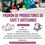 SE ABREN INSCRIPCIONES PARA PADRÓN DE CAFÉ Y ARTESANÍAS