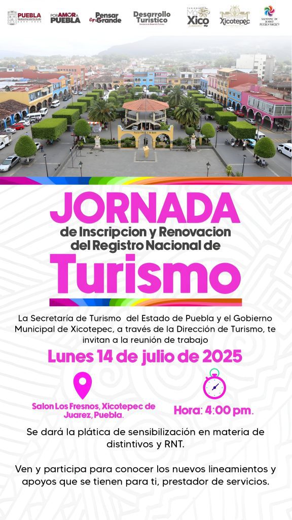 CONVOCA TURISMO PUEBLA A JORNADA DE CAPACITACIÓN EN XICOTEPEC
