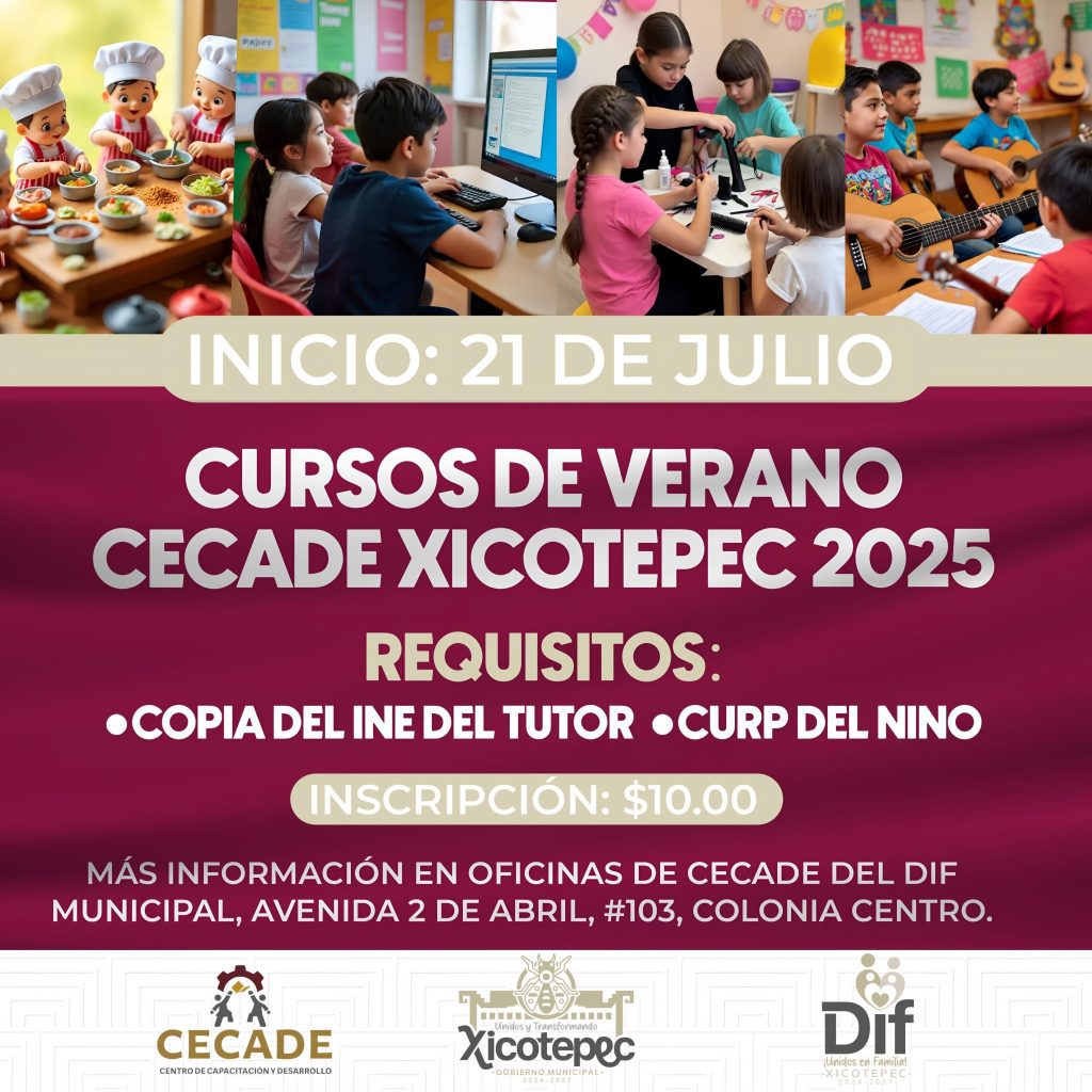 INCREMENTAN TALLERES DE VERANO DE CECADE XICOTEPEC PARA NIÑAS Y NIÑOS