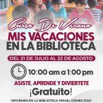 INVITA DIRECCIÓN DE BIBLIOTECAS A CURSO GRATUITO DE VERANO