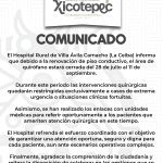 HOSPITAL DE LA CEIBA ANTICIPA CIERRE TEMPORAL DE QUIRÓFANO POR MANTENIMIENTO