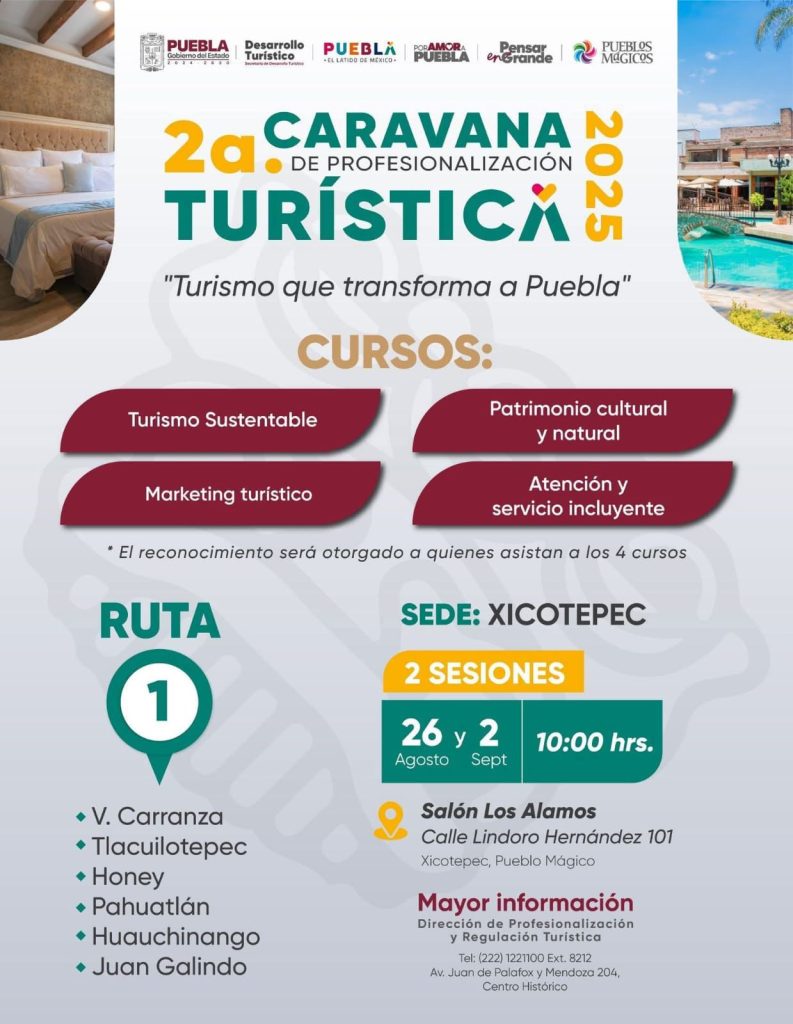 SEGUNDA CARAVANA DE PROFESIONALIZACIÓN TURÍSTICA LLEGA A XICOTEPEC