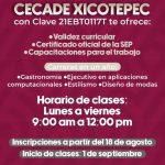 CECADE XICOTEPEC ABRE INSCRIPCIONES PARA CARRERAS 2025-2026