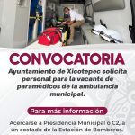 VACANTE DISPONIBLE PARA PERSONAL PARAMÉDICO DE AMBULANCIA