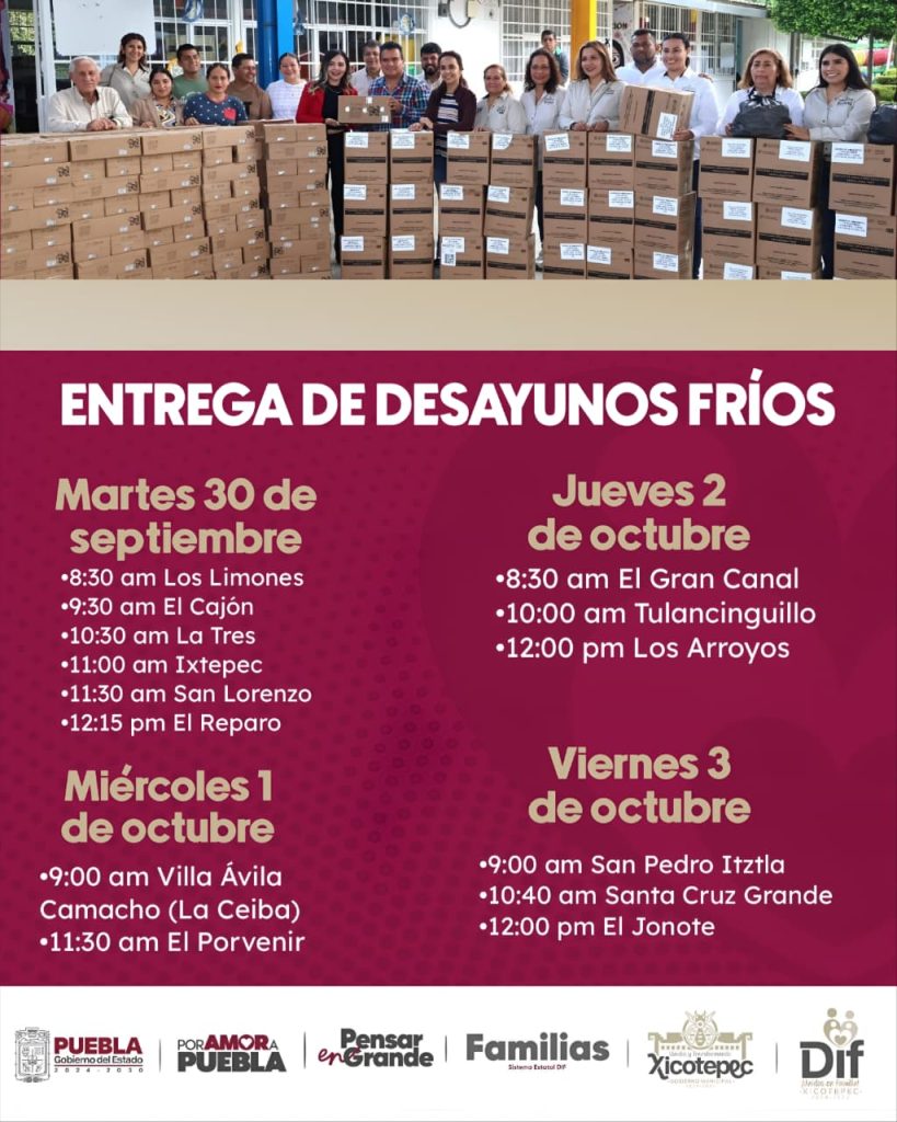 CONSULTA DÍA Y HORARIO DE ENTREGA DE DESAYUNOS FRÍOS EN TU COMUNIDAD