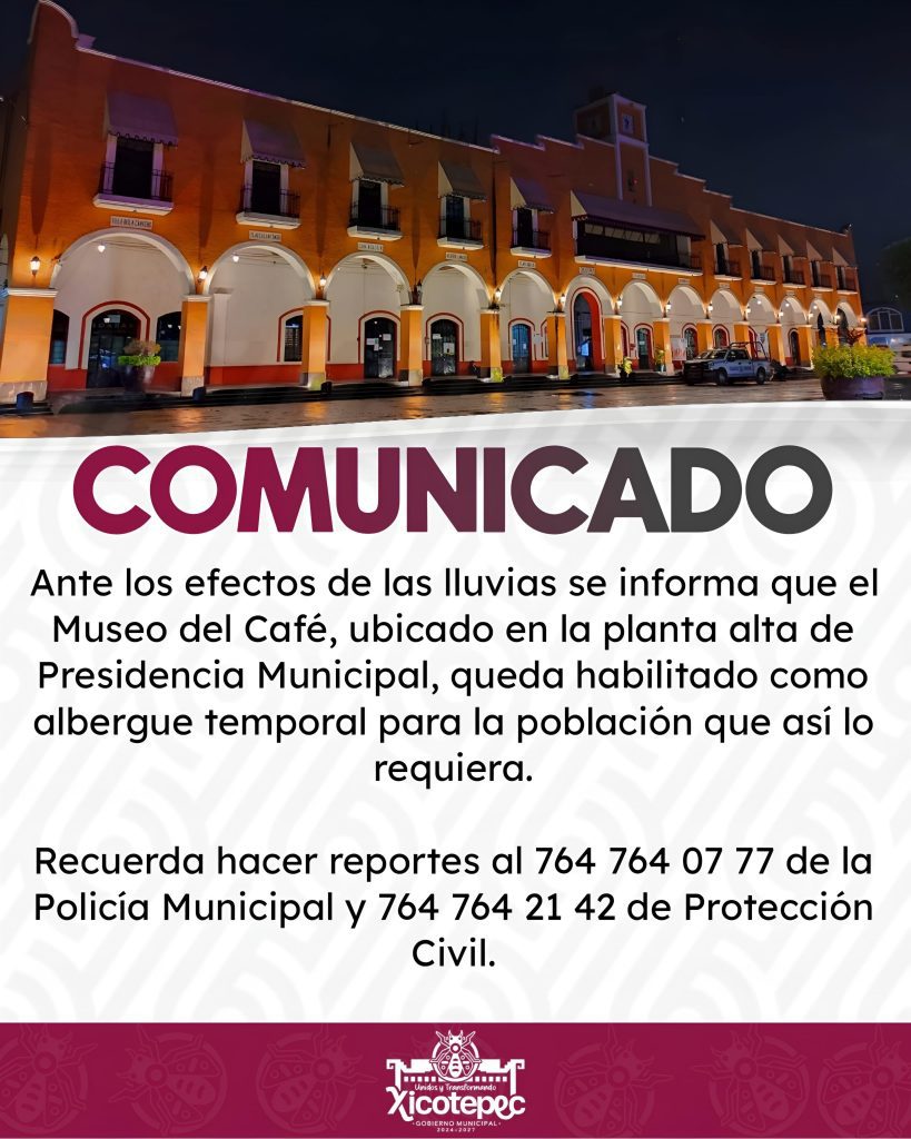 HABILITAN PRESIDENCIA MUNICIPAL DE XICOTEPEC COMO ALBERGUE TEMPORAL