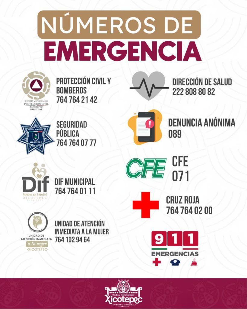 CONOCE NÚMEROS DE EMERGENCIA PARA PEDIR AUXILIO ANTE AFECTACIONES
