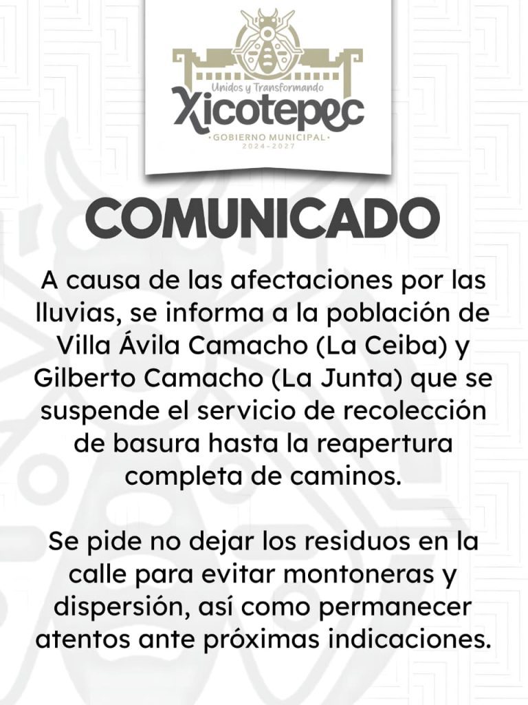 SUSPENDEN RECOLECCIÓN DE BASURA EN LA CEIBA Y GILBERTO CAMACHO
