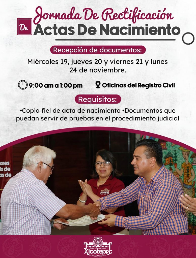 CONVOCAN A PARTICIPAR EN SEGUNDA JORNADA DE RECTIFICACIÓN DE ACTAS