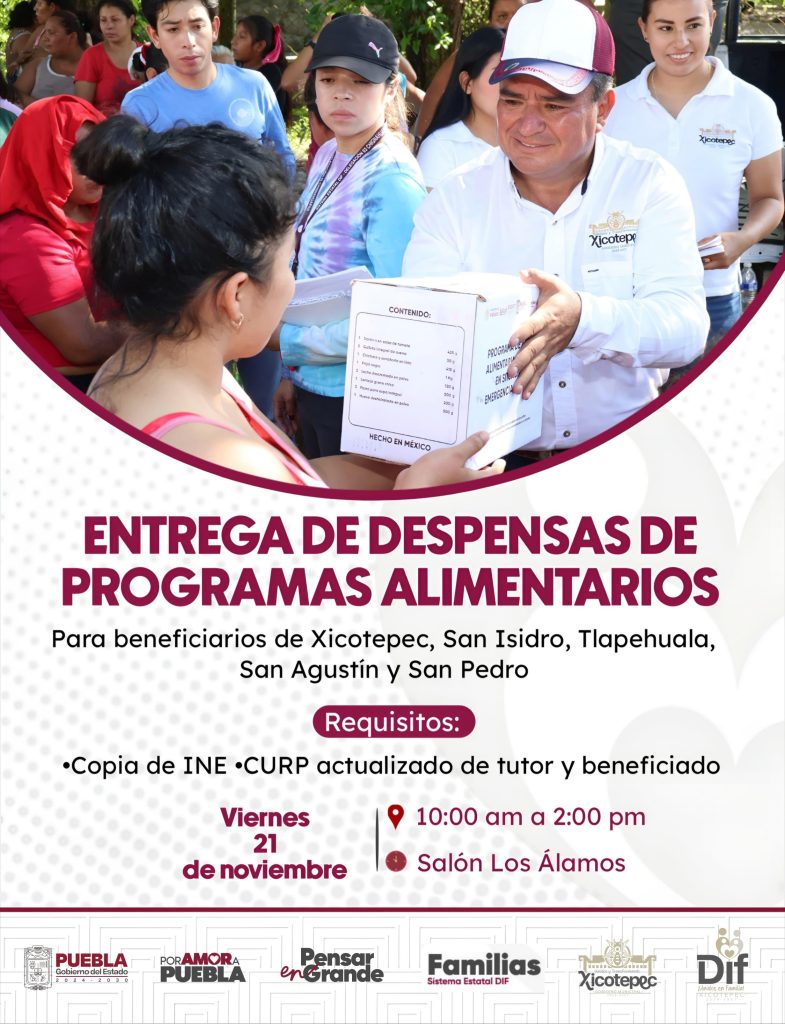 CONVOCAN A BENEFICIARIOS A ENTREGA DE DESPENSAS DEL SEDIF