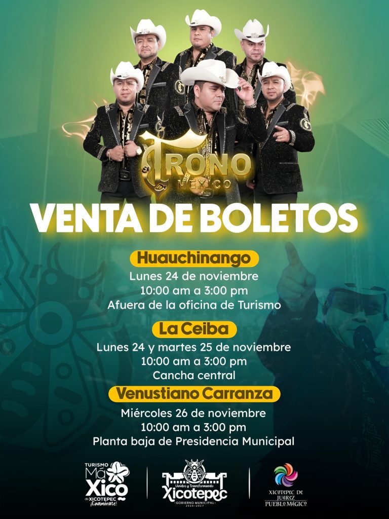AMPLIAN VENTA DE BOLETOS PARA EL TRONO DE MÉXICO A MUNICIPIOS VECINOS
