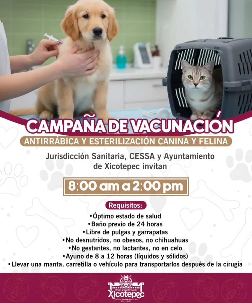 PARTICIPA EN CAMPAÑA DE VACUNACIÓN Y ESTERILIZACIÓN CANINA Y FELINA