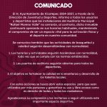 COMUNICADO DE LA DIRECCIÓN DE JUVENTUD Y DEPORTES